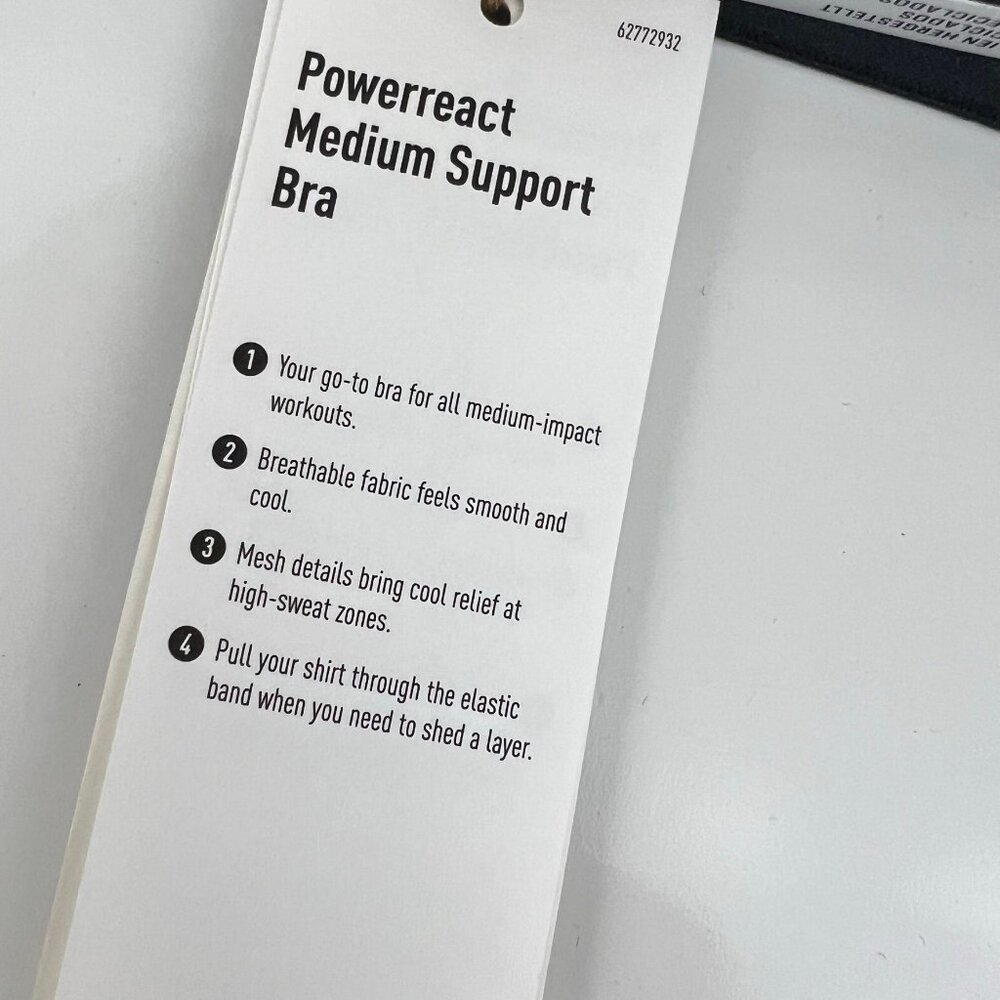 Adidas Powerreact Training Medium-Support Padded Sports Bra XS D-DD - Picture 5 of 5